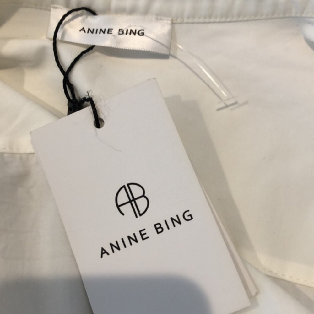 Anine Bing Victoria Pleated Cotton-poplin Blouse NWT Large - Picture 7 of 10
